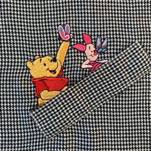 Disney Winnie the Pooh Houndstooth Pinafore Apron Dress Embroidered Whimiscal - Picture 4 of 10